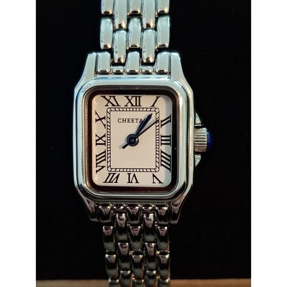 NIB CHEETAH CH-1501 Silvertone,Quartz Mvmnt Womens Watch. Stainless,Adjustable.
